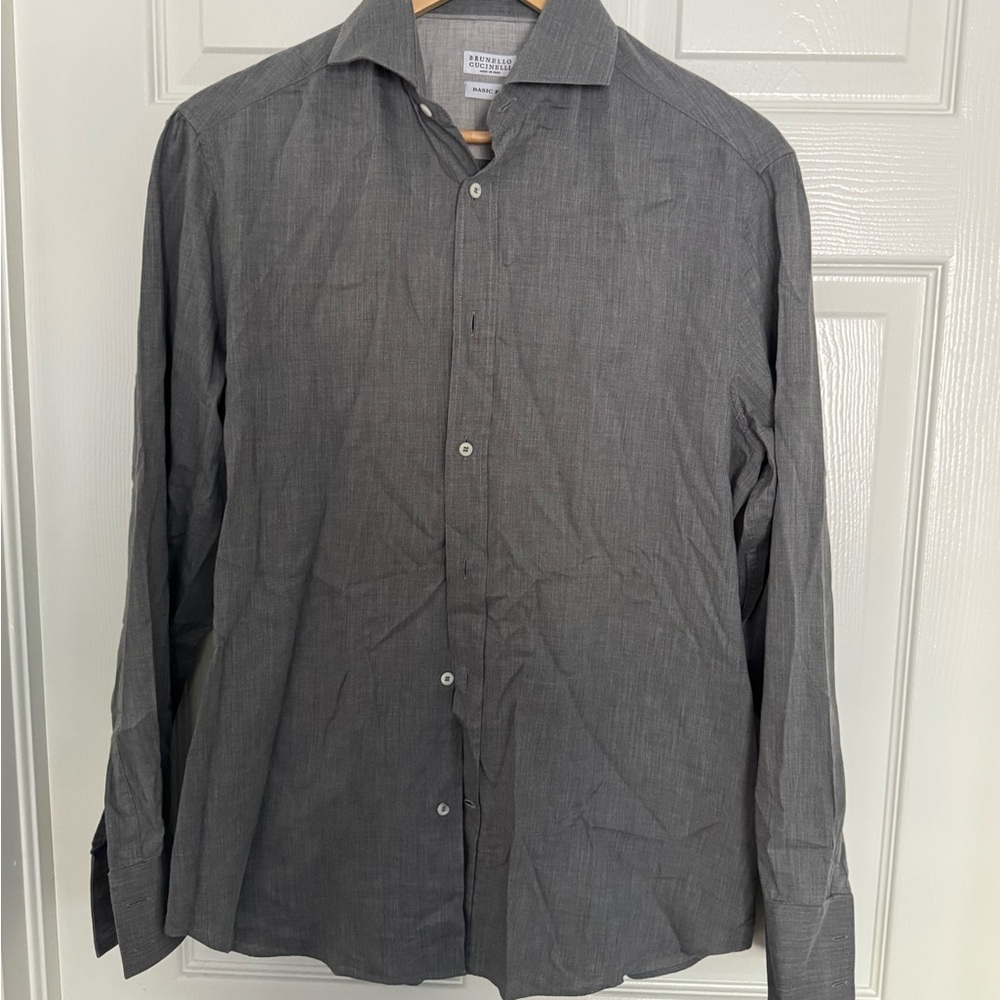 Brunello Cucinelli Charcoal Dress Shirt